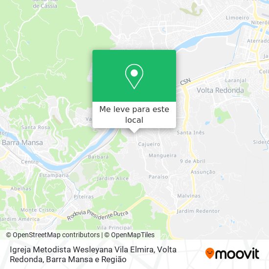 Igreja Metodista Wesleyana Vila Elmira mapa