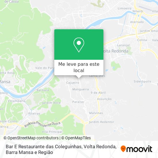 Bar E Restaurante das Coleguinhas mapa