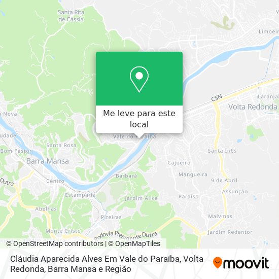 Cláudia Aparecida Alves Em Vale do Paraíba mapa