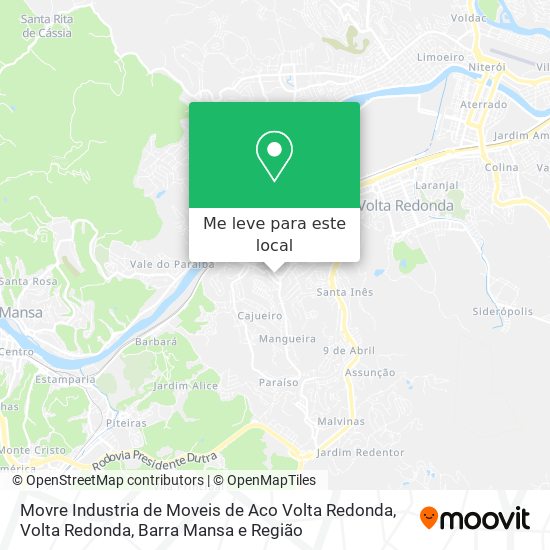 Movre Industria de Moveis de Aco Volta Redonda mapa