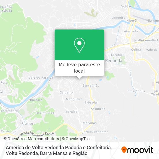 America de Volta Redonda Padaria e Confeitaria mapa