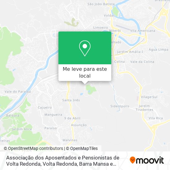 Associação dos Aposentados e Pensionistas de Volta Redonda mapa