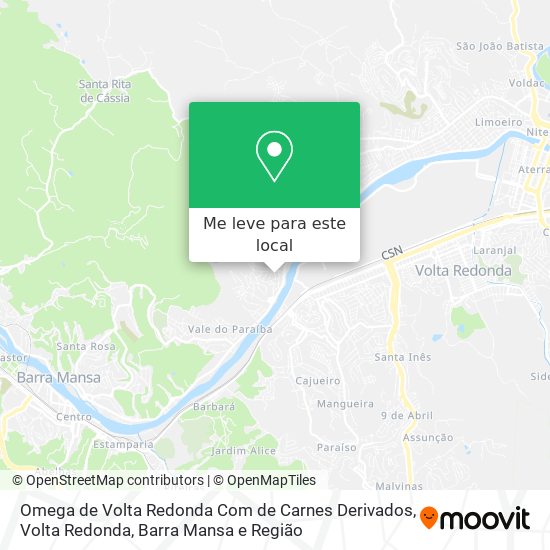 Omega de Volta Redonda Com de Carnes Derivados mapa