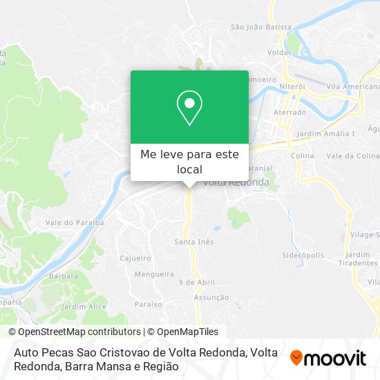 Auto Pecas Sao Cristovao de Volta Redonda mapa