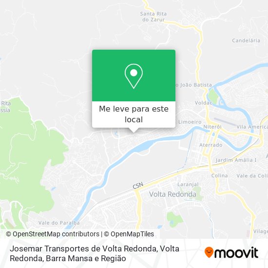 Josemar Transportes de Volta Redonda mapa