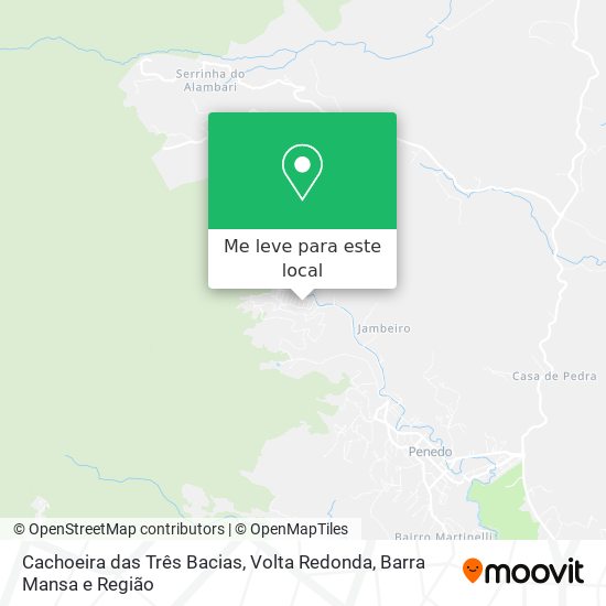 Cachoeira das Três Bacias mapa