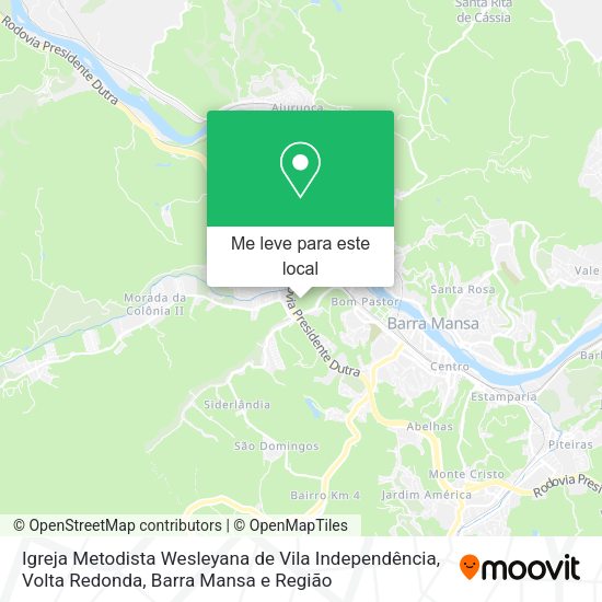 Igreja Metodista Wesleyana de Vila Independência mapa