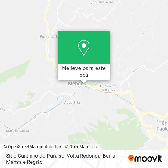 Sítio Cantinho do Paraíso mapa