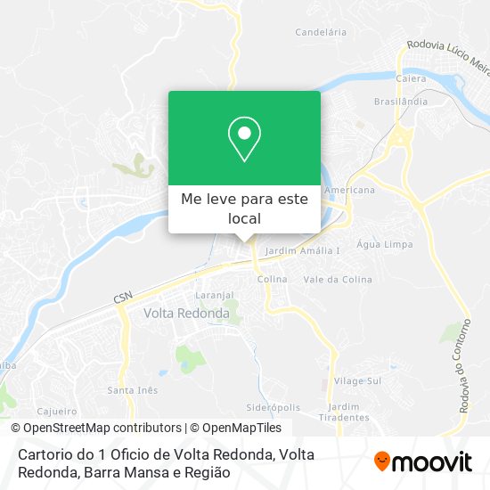 Cartorio do 1 Oficio de Volta Redonda mapa