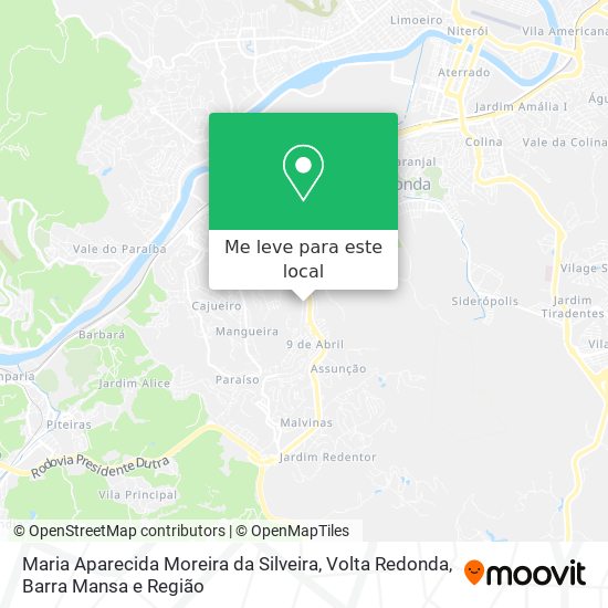 Maria Aparecida Moreira da Silveira mapa