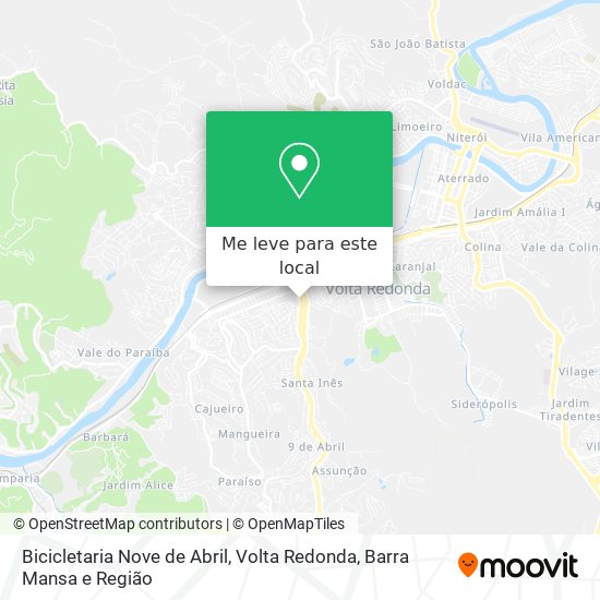Bicicletaria Nove de Abril mapa
