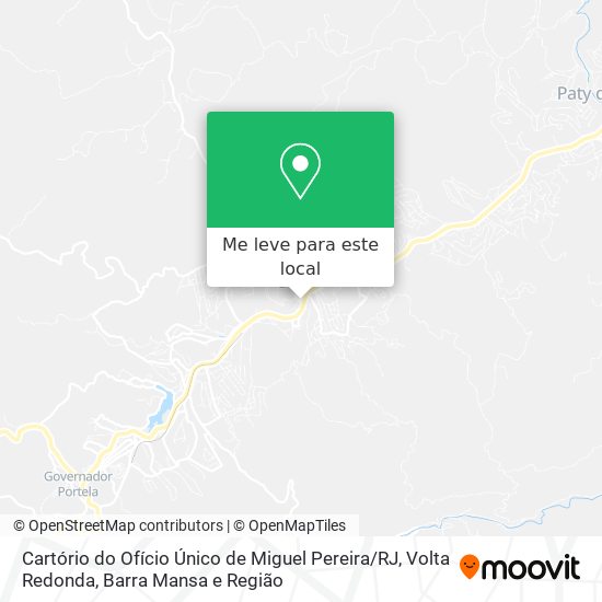 Cartório do Ofício Único de Miguel Pereira / RJ mapa