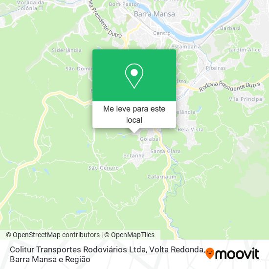 Colitur Transportes Rodoviários Ltda mapa