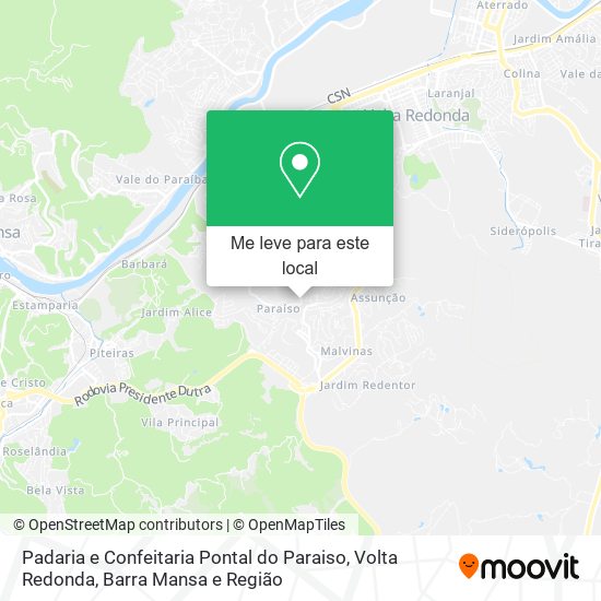 Padaria e Confeitaria Pontal do Paraiso mapa