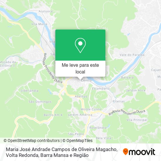Maria José Andrade Campos de Oliveira Magacho mapa