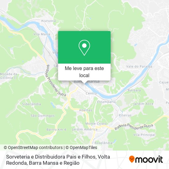 Sorveteria e Distribuidora Pais e Filhos mapa