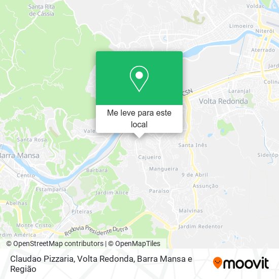 Claudao Pizzaria mapa