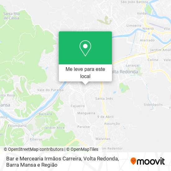 Bar e Mercearia Irmãos Carreira mapa