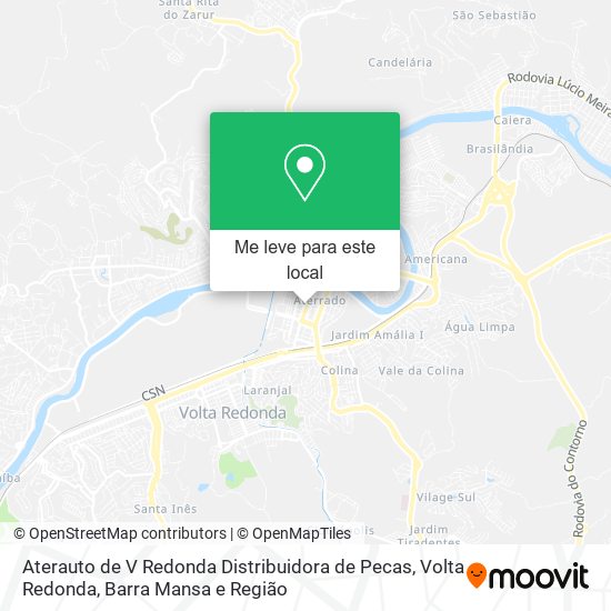 Aterauto de V Redonda Distribuidora de Pecas mapa