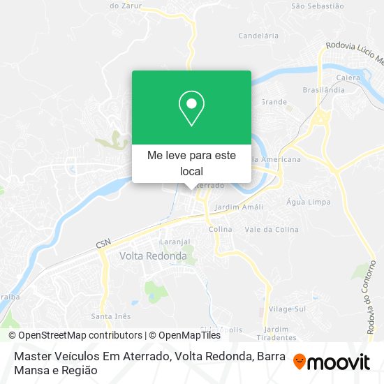 Master Veículos Em Aterrado mapa