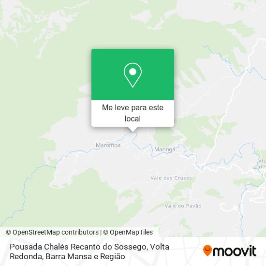 Pousada Chalés Recanto do Sossego mapa