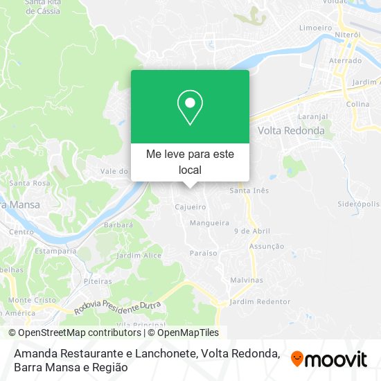 Amanda Restaurante e Lanchonete mapa