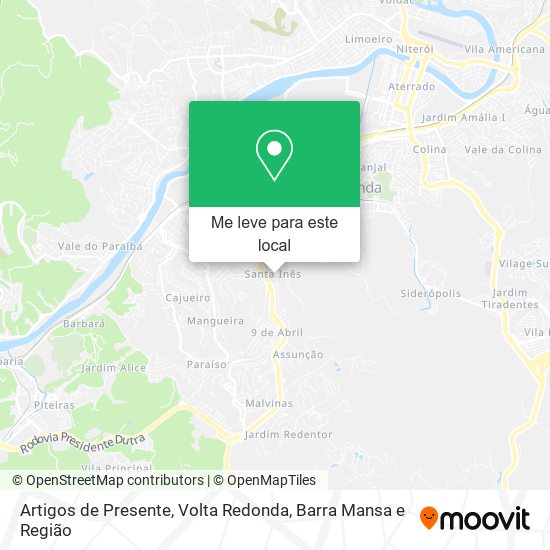 Artigos de Presente mapa