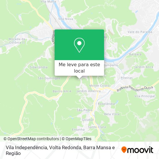 Vila Independência mapa