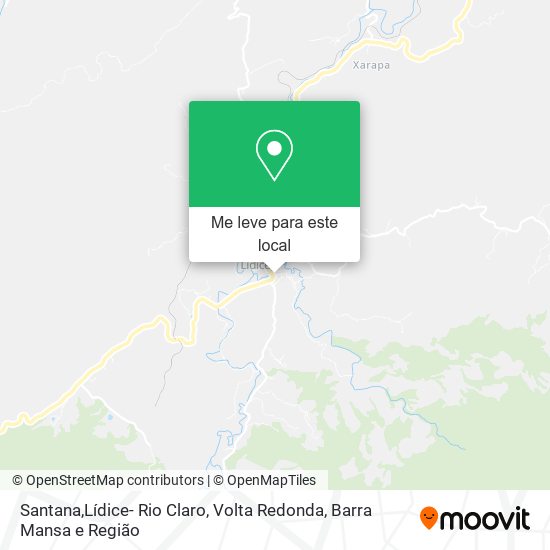 Santana,Lídice- Rio Claro mapa