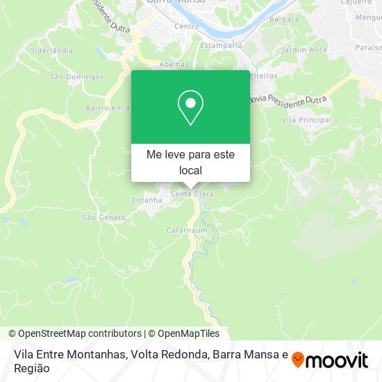 Vila Entre Montanhas mapa