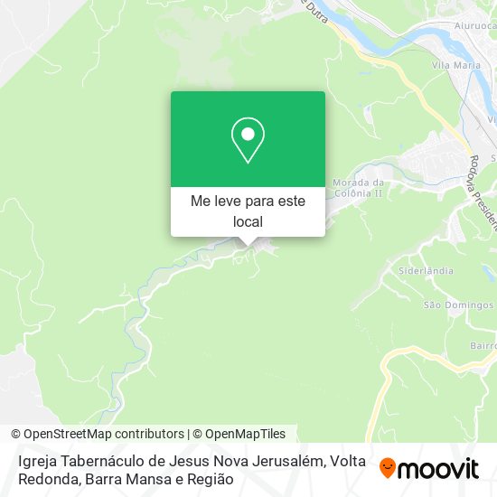 Igreja Tabernáculo de Jesus Nova Jerusalém mapa