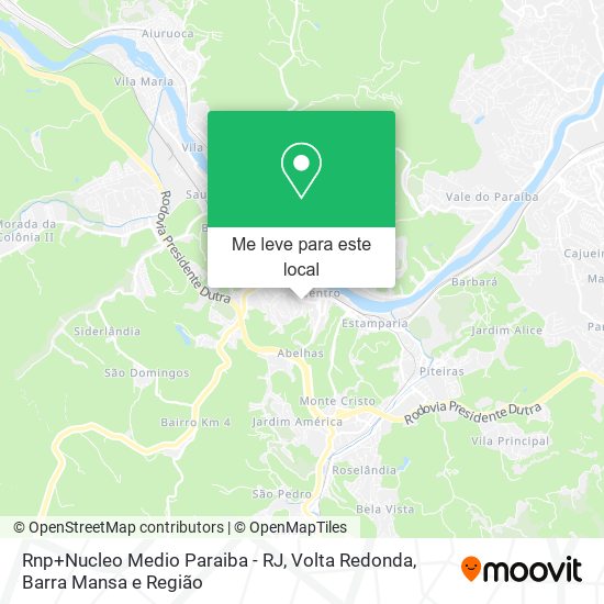Rnp+Nucleo Medio Paraiba - RJ mapa