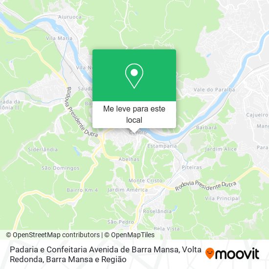 Padaria e Confeitaria Avenida de Barra Mansa mapa