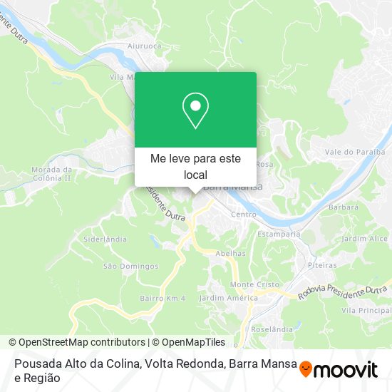 Pousada Alto da Colina mapa