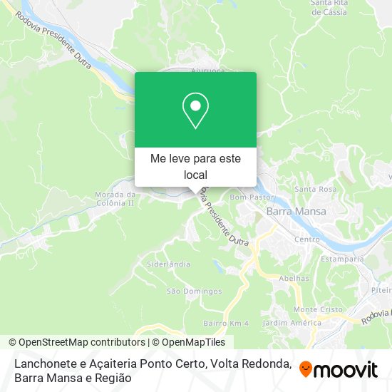 Lanchonete e Açaiteria Ponto Certo mapa