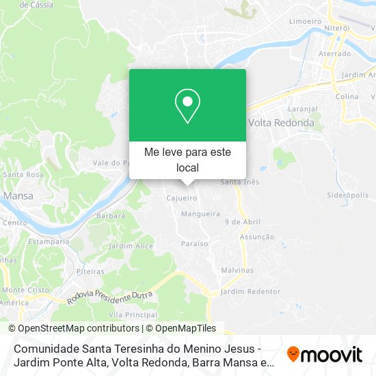 Comunidade Santa Teresinha do Menino Jesus - Jardim Ponte Alta mapa