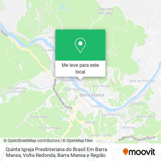 Quinta Igreja Presbiteriana do Brasil Em Barra Mansa mapa