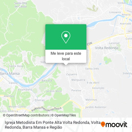 Igreja Metodista Em Ponte Alta Volta Redonda mapa
