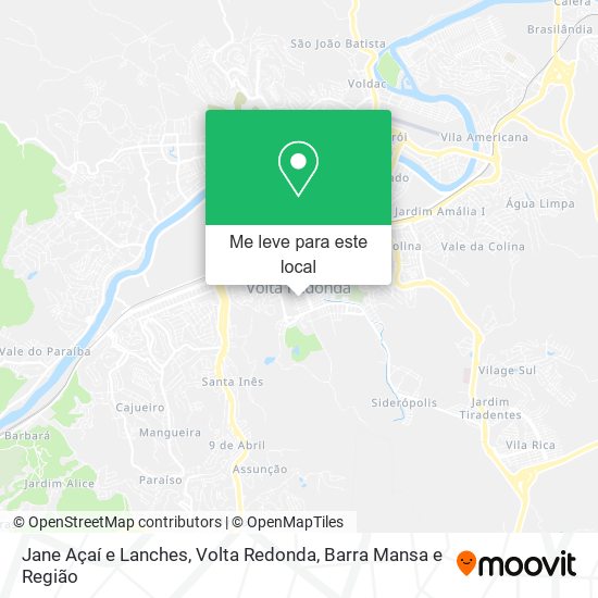 Jane Açaí e Lanches mapa