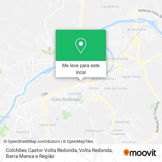 Colchões Castor Volta Redonda mapa