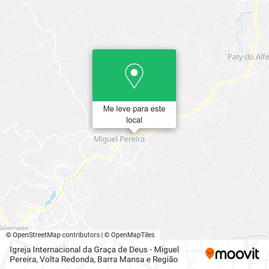 Igreja Internacional da Graça de Deus - Miguel Pereira mapa