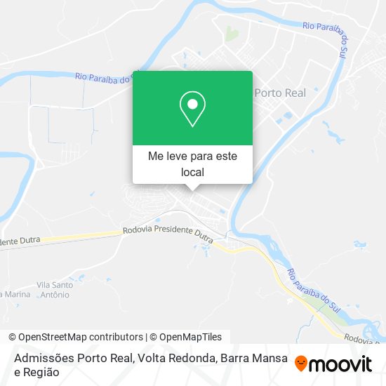 Admissões Porto Real mapa