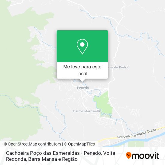 Cachoeira Poço das Esmeraldas - Penedo mapa