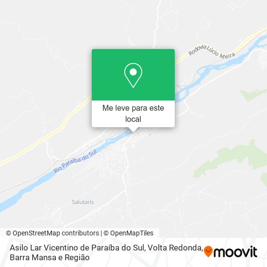 Asilo Lar Vicentino de Paraíba do Sul mapa