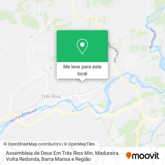 Assembleia de Deus Em Três Rios Min. Madureira mapa
