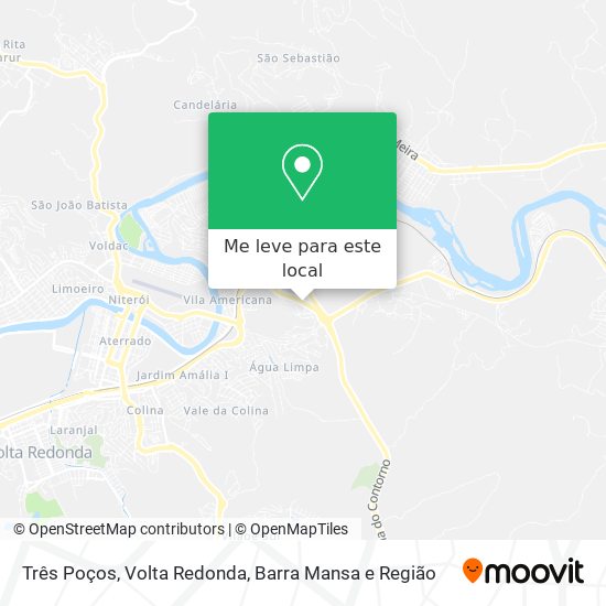 Três Poços mapa