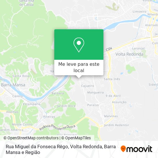 Rua Miguel da Fonseca Rêgo mapa