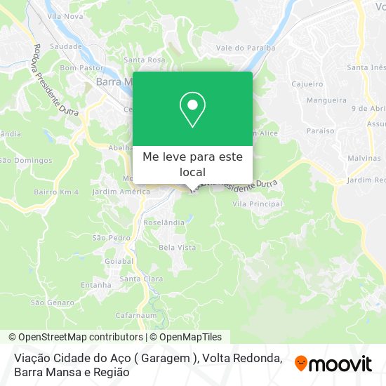 Viação Cidade do Aço ( Garagem ) mapa