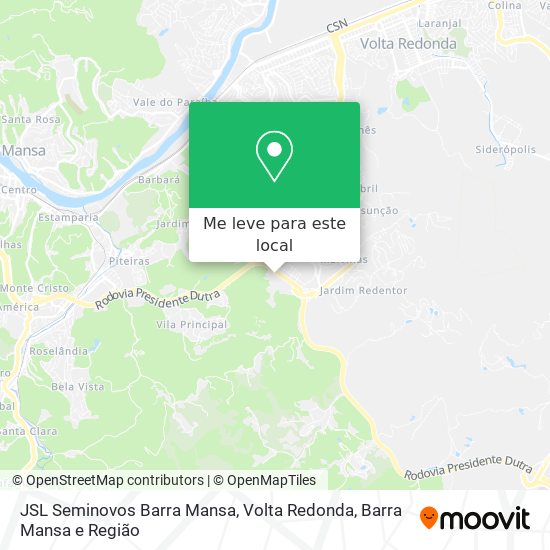 JSL Seminovos Barra Mansa mapa