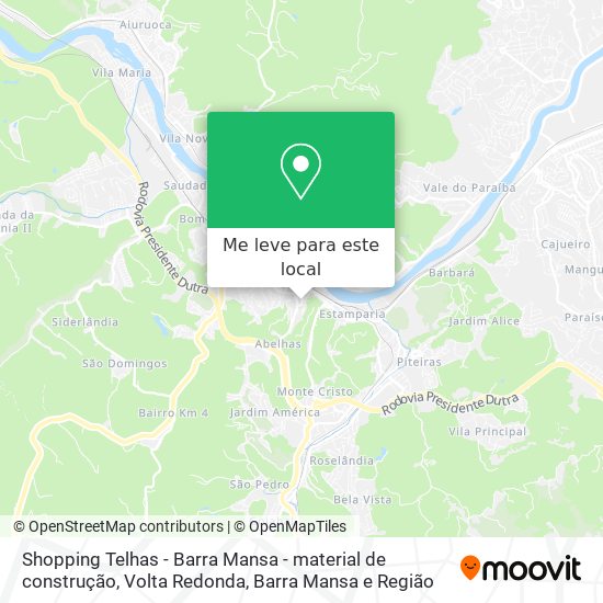 Shopping Telhas - Barra Mansa - material de construção mapa